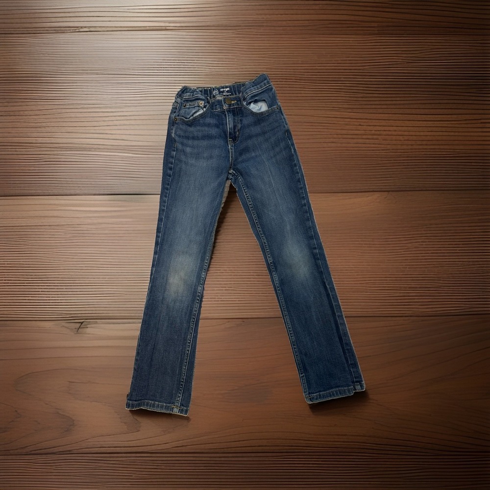Kids Size 10 Straight Leg Jeans Adjustable Waist Medium Wash Denim Wonder Nation